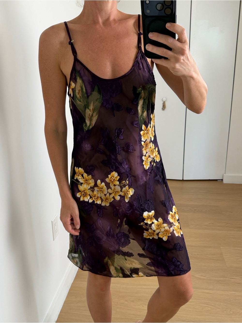 Vintage California Dynasty Floral Slip Dress M